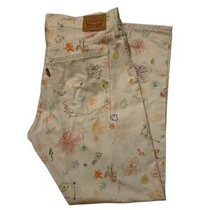 Levi's Women's 31 X 30 Straight Leg Alien Mushroom Eye Floral Boho Artsy